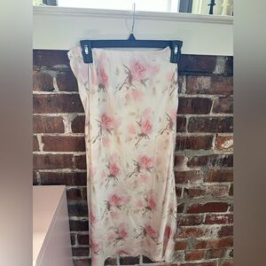 Silk floral skirt